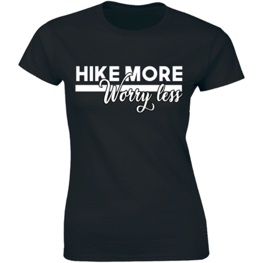 Hike More Worry Less T-Shirt Outdoors Camping Tee